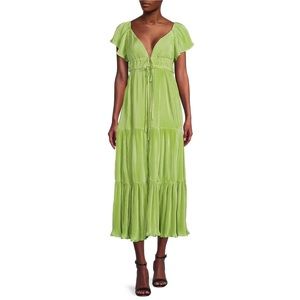 BTFL Life: Rita V-neck tie waist midi dress